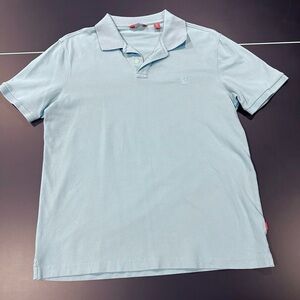IZOD Men’s Short Sleeve Collared Shirt Polo Slim Fit Medium Light Blue